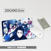 SBD1571-冰上的尤里动漫 彩印鼠标垫20X24（厚款）