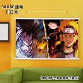 (90X60)BH200- 动漫火影忍者白色塑料杆挂画