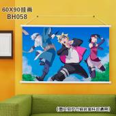 (90X60)BH058-火影忍者博人传 动漫白色塑料杆挂画