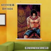 (60X90)BH1404-海贼王动漫白色塑料杆挂画