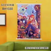 (60X90)BH1330-海贼王 动漫白色塑料杆挂画