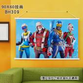 (90X60)BH309-堡垒之夜 动漫白色塑料杆挂画