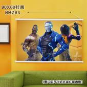 (90X60)BH294-堡垒之夜 动漫白色塑料杆挂画