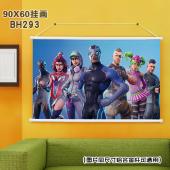 (90X60)BH293-堡垒之夜 动漫白色塑料杆挂画