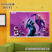 (90X60)BH292-堡垒之夜 动漫白色塑料杆挂画