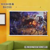 (90X60)BH288-堡垒之夜 动漫白色塑料杆挂画