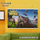 (90X60)BH287-堡垒之夜 动漫白色塑料杆挂画
