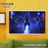 (90X60)BH147-崩坏学园 游戏白色塑料杆挂画