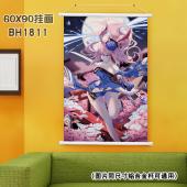 (60X90)BH1811-崩坏学园 游戏白色塑料杆挂画