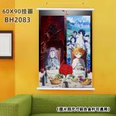 (60X90)BH2083-约定的梦幻岛 动漫白色塑料杆挂画
