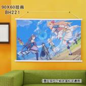 (90X60)BH221-公主连结 游戏白色塑料杆挂画