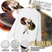 CBJRWY005-刀剑乱舞动漫纯白加绒卫衣