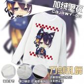 CBJRWY003-刀剑乱舞动漫纯白加绒卫衣