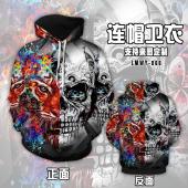 LMWY066-个性动物骷髅 连帽卫衣