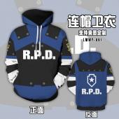LMWY091-生化危机 里昂·S·肯尼迪 游戏连帽卫衣