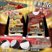 QCWY017-欧美老爷车动漫全彩加绒卫衣