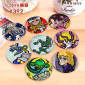 X392-8款6CM JOJO的奇妙冒险 动漫 马口铁覆膜胸...