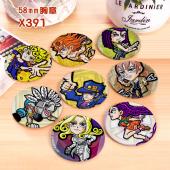 X391-8款6CM JOJO的奇妙冒险 动漫 马口铁覆膜胸...