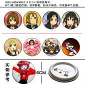 X093-8款6CM轻音少女马口铁覆膜胸章