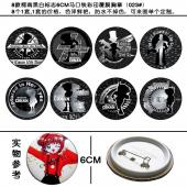 8款柯南黑白标志6CM马口铁彩印覆膜胸章（023#）