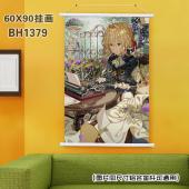 (60X90)BH1379-紫罗兰永恒花园动漫白色塑料杆挂画