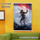 (60X90)BH1315-古墓丽影游戏白色塑料杆挂画