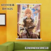 (60X90)BH1435-紫罗兰永恒花园动漫白色塑料杆挂画