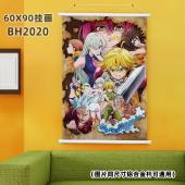 (60X90)BH2020-七大罪 动漫白色塑料杆挂画
