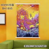 (60X90)BH1895-瑞克与莫蒂 动漫白色塑料杆挂画