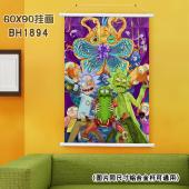 (60X90)BH1894-瑞克与莫蒂 动漫白色塑料杆挂画