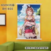 (60X90)BH1800-莱莎的炼金工房 游戏白色塑料杆挂...