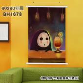(60X90)BH1678-千与千寻 动漫白色塑料杆挂画