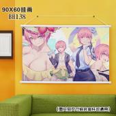 (90X60)BH138- 动漫五等分的新娘白色塑料杆挂画