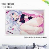 (90X60)BH032-埃罗芒阿老师动漫白色塑料杆挂画