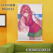 (60X90)BH2033-五等分的花嫁 动漫白色塑料杆挂画