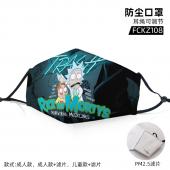 FCKZ108-瑞克与莫蒂动漫彩印防尘口罩