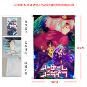 (50X80CM)030-游戏人生动漫加厚贡缎全包锁边挂画