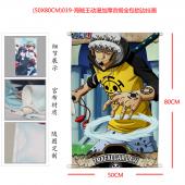 (50X80CM)019-海贼王动漫加厚贡缎全包锁边挂画