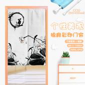 MAML052-水墨画  中国风仿棉麻彩印门帘