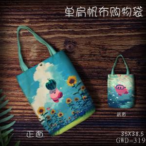 GWD319-星之卡比 游戏 单肩帆布购物袋