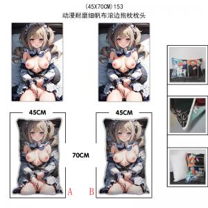 (45X70CM)153-原神游戏耐磨细帆布滚边抱枕枕头（J...