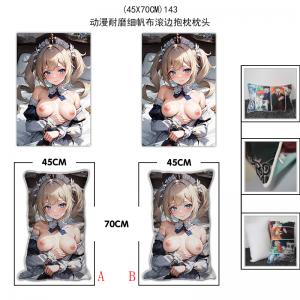 (45X70CM)143-原神游戏耐磨细帆布滚边抱枕枕头（J...