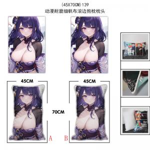 (45X70CM)139-原神游戏耐磨细帆布滚边抱枕枕头（J...