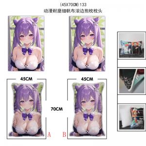 (45X70CM)133-原神游戏耐磨细帆布滚边抱枕枕头（J...