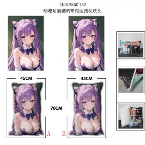 (45X70CM)132-原神游戏耐磨细帆布滚边抱枕枕头（J...