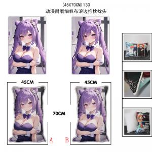 (45X70CM)130-原神游戏耐磨细帆布滚边抱枕枕头（J...