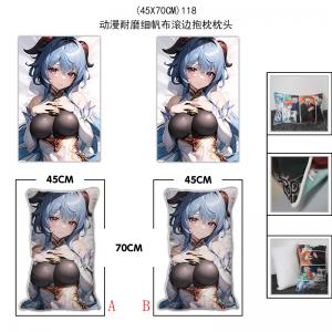 (45X70CM)118-原神游戏耐磨细帆布滚边抱枕枕头（M...