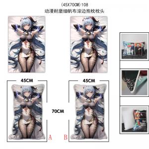 (45X70CM)108-原神游戏耐磨细帆布滚边抱枕枕头（M...