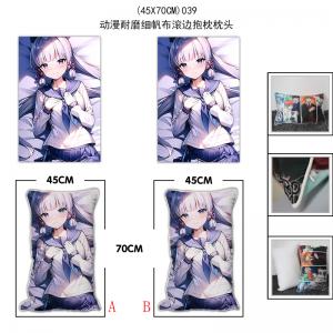 (45X70CM)039-原神游戏耐磨细帆布滚边抱枕枕头（M...