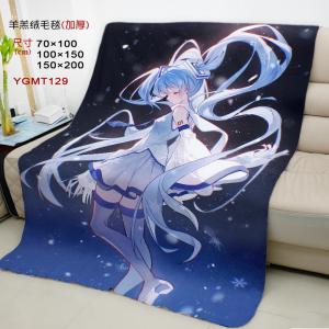 YGMT129 初音未来 动漫 羊羔绒毛毯